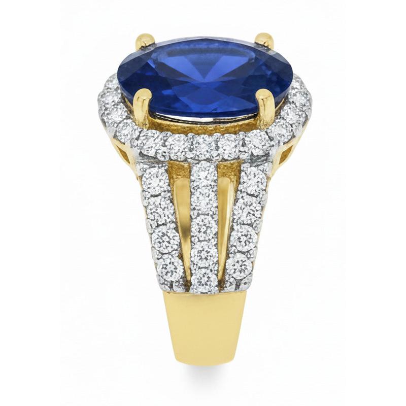 vero round diamante 3.50carati anello vista di profilo