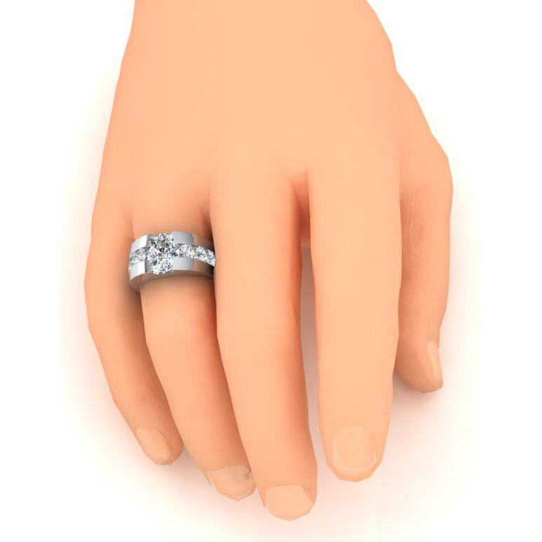 Anello da Uomo Oro 10K Con Diamante Cuscino Rotondo Coltivato In Laboratorio