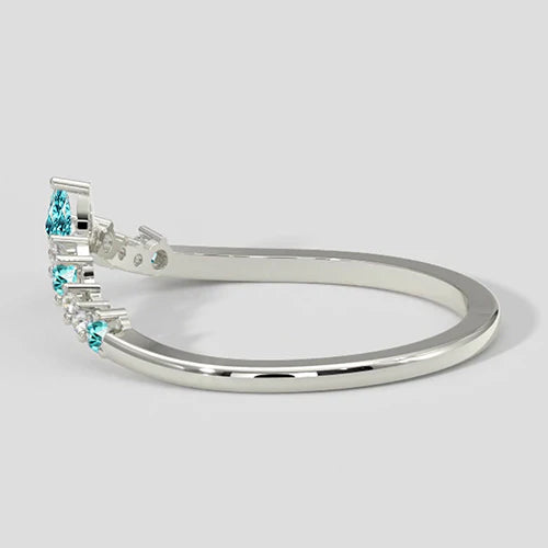 Anello a forcella con tormalina Paraiba e diamanti