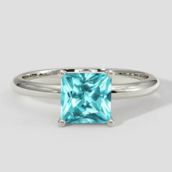 Anello con tormalina Paraiba a cuscino da 1,25 ct