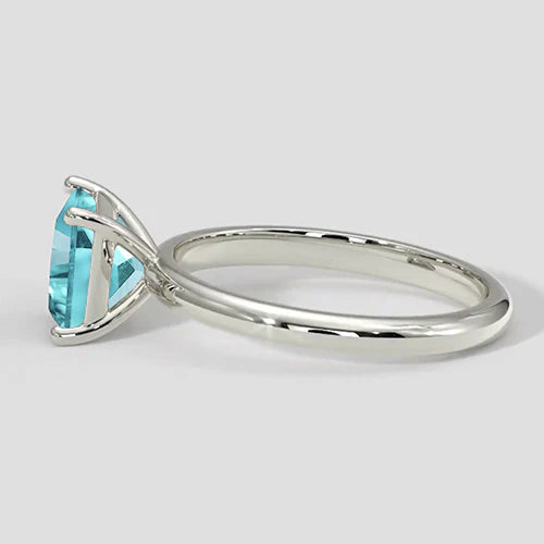 Anello con tormalina Paraiba a cuscino da 1,25 ct