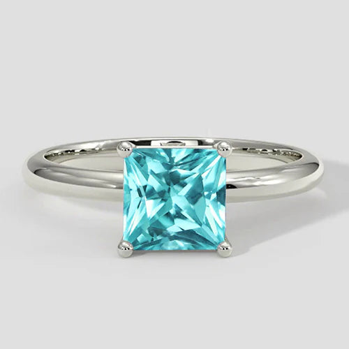 Anello con tormalina Paraiba a cuscino da 1,25 ct
