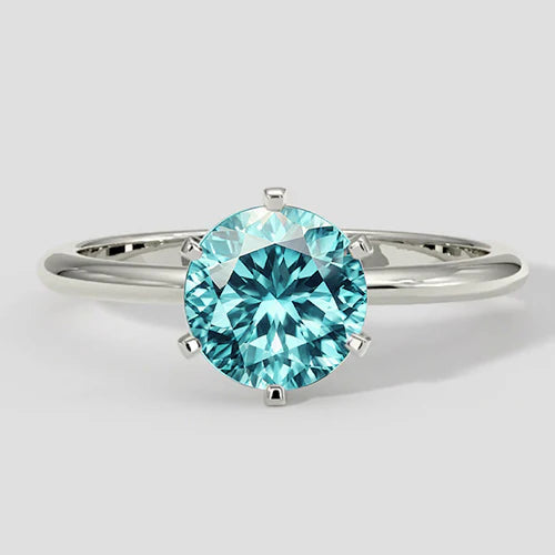 vero round tormalina paraiba 14carati anello vista frontale