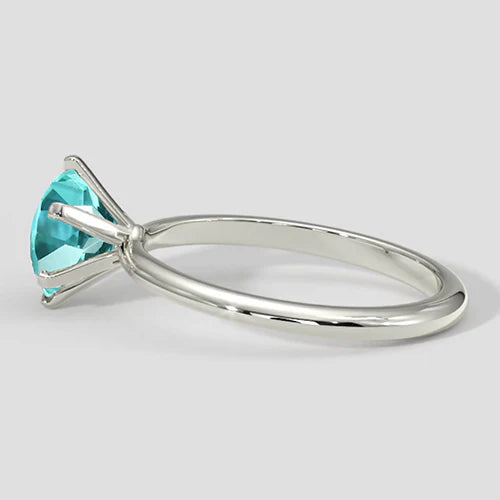 vero round tormalina paraiba 14carati anello angolo laterale