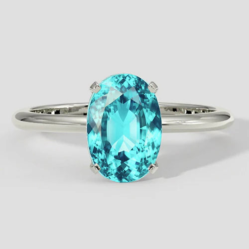 Anello con tormalina Paraiba taglio ovale da 2,50 carati