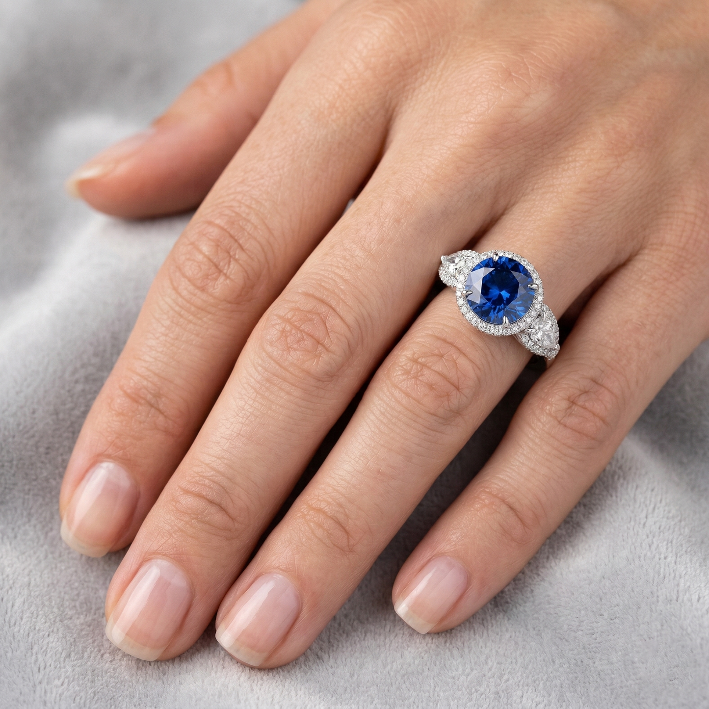 vero marquise diamante 5.30carati anello con accenti diamanti