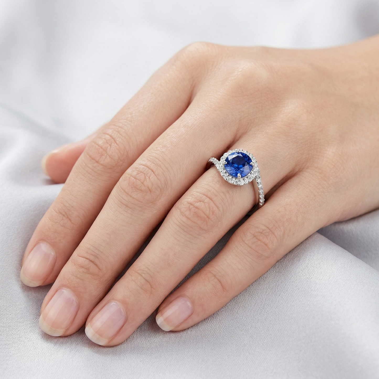 vero diamante 2.40carati anello con accenti diamanti