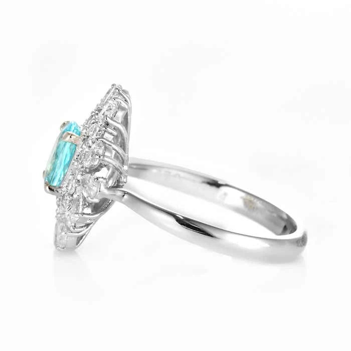 Anello da cocktail floreale Halo Paraiba