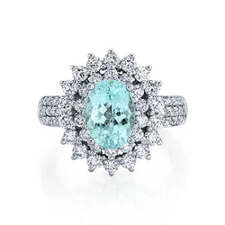 Anello da cocktail ovale Paraiba Sparkle