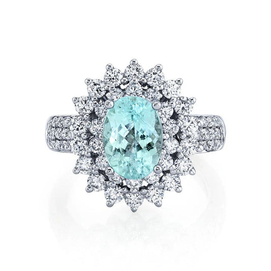 Anello da cocktail ovale Paraiba Sparkle