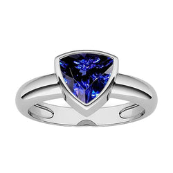 Anello da uomo con pietre preziose Solitario Trillion Bezel Set Ceylon Sapphire 3 Ct