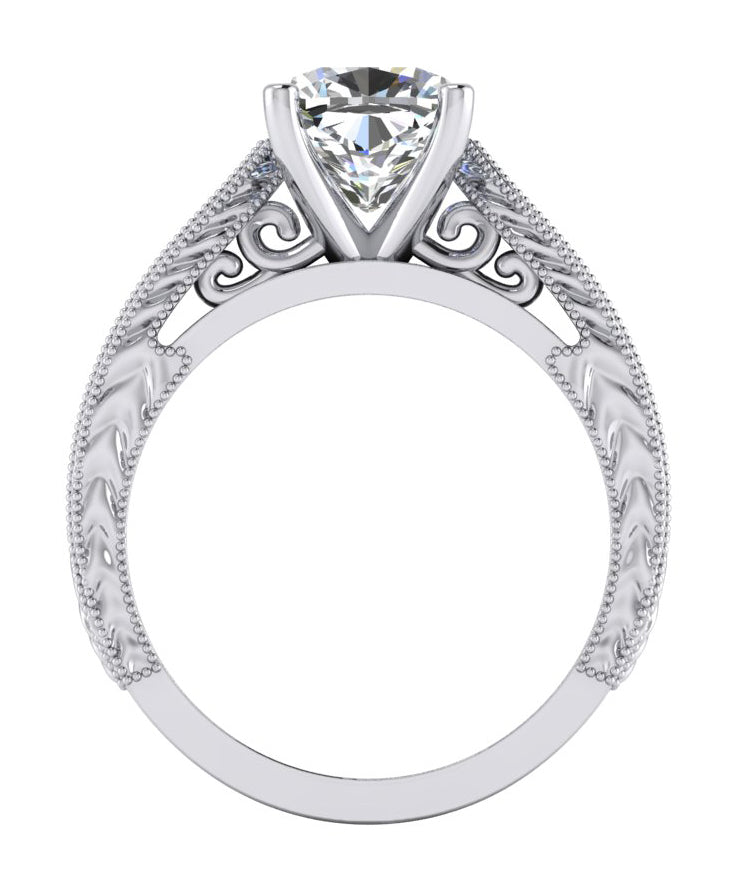 Anello di Fidanzamento a Cuscino in Oro Bianco, Gioielli da Donna, Diamanti Autentici