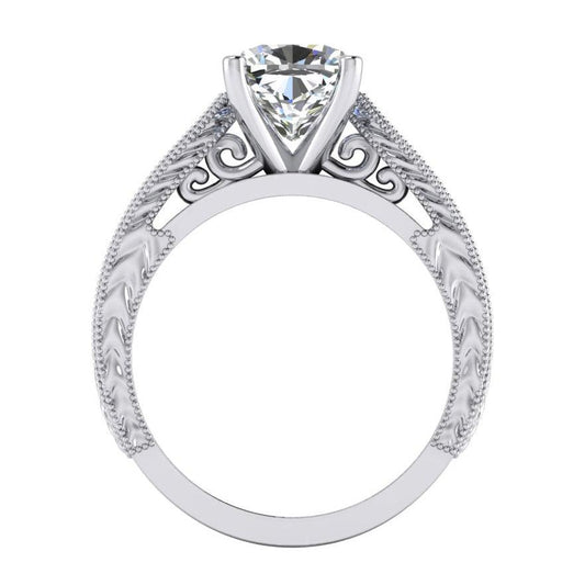 Anello di Fidanzamento a Cuscino in Oro Bianco, Gioielli da Donna, Diamanti Autentici