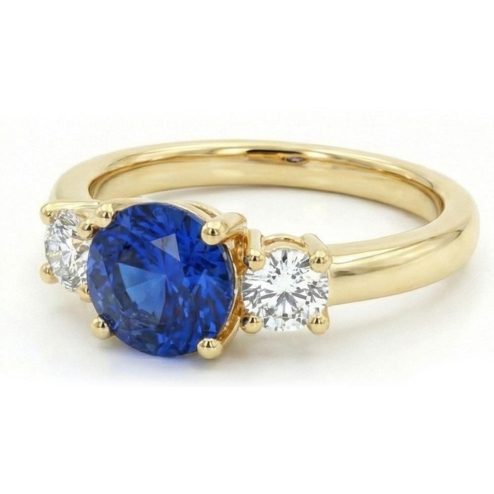 Anello di fidanzamento con diamante a tre pietre da 1 carato in oro giallo 14K