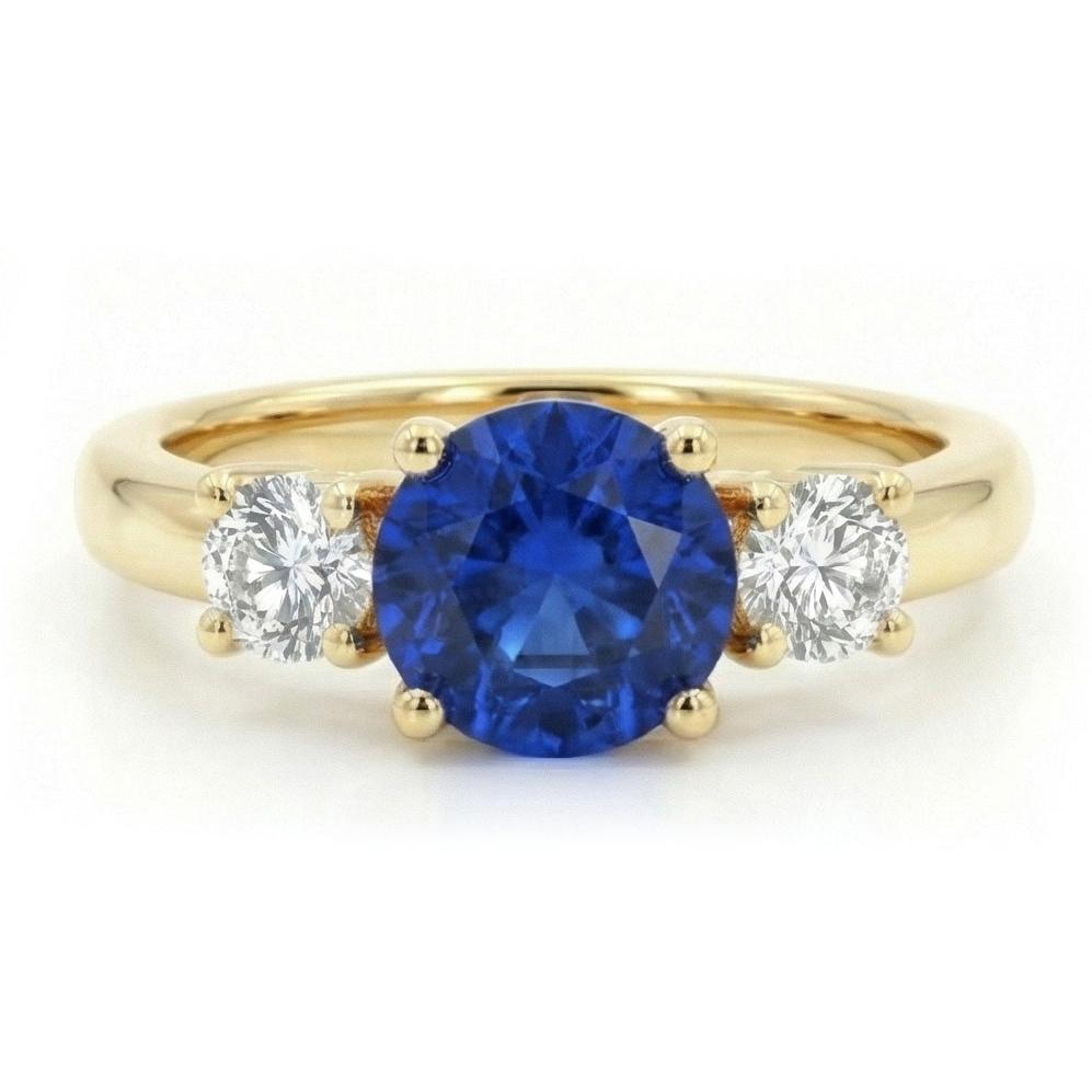 Anello di fidanzamento con diamante a tre pietre da 1 carato in oro giallo 14K