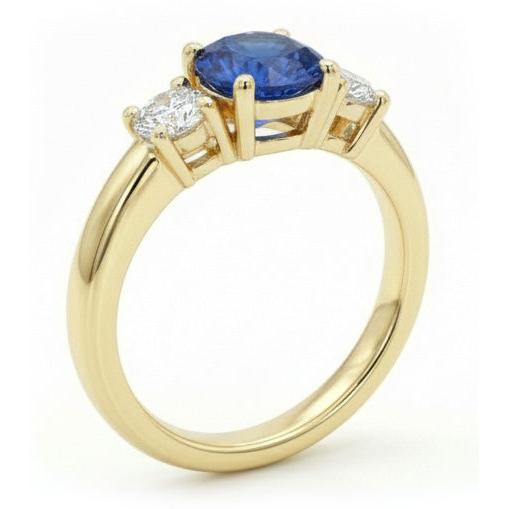 Anello di fidanzamento con diamante a tre pietre da 1 carato in oro giallo 14K