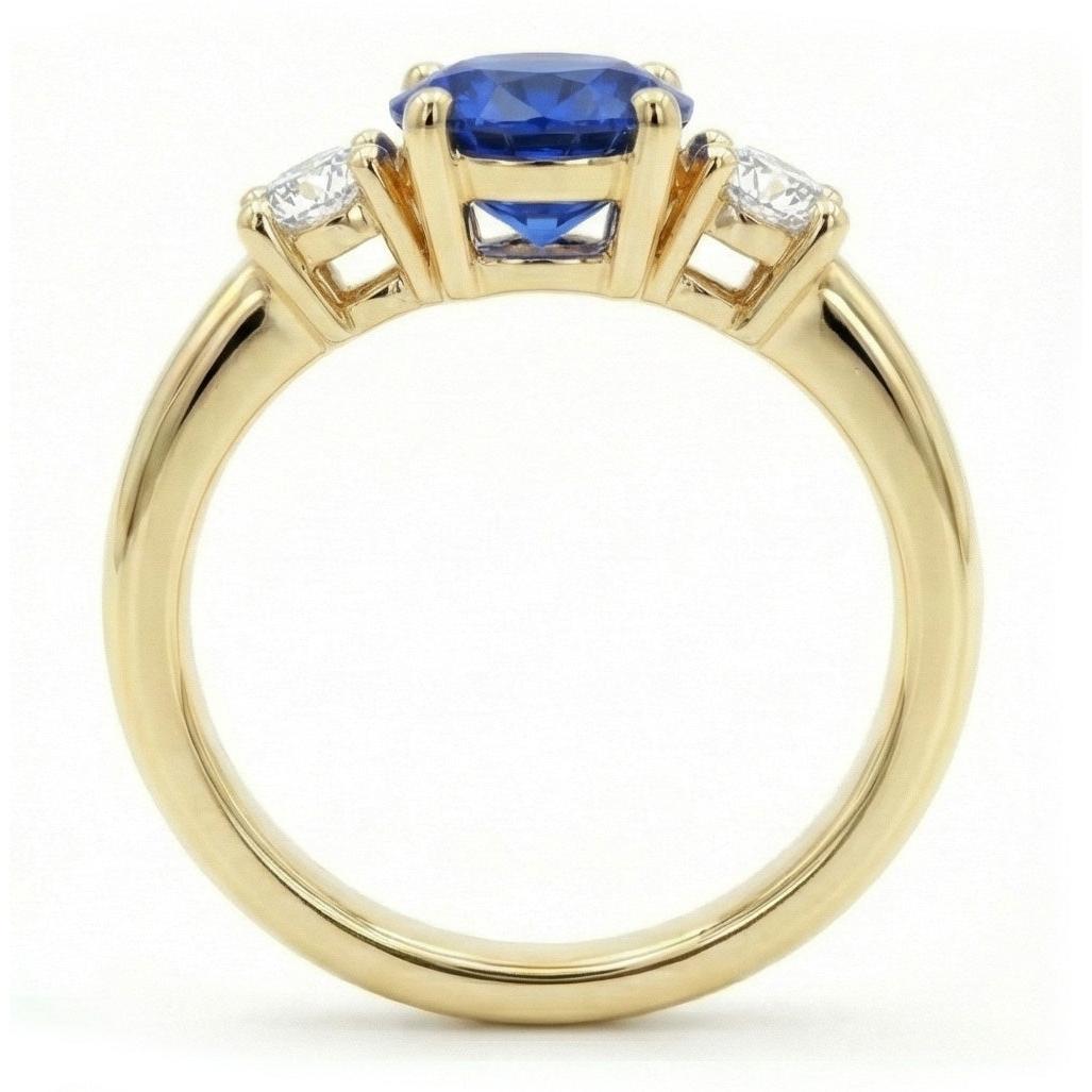 Anello di fidanzamento con diamante a tre pietre da 1 carato in oro giallo 14K