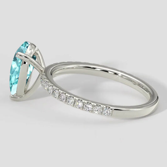 Anello di fidanzamento con tormalina Paraiba da 2 carati