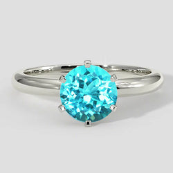 Anello di fidanzamento con tormalina Paraiba rotonda