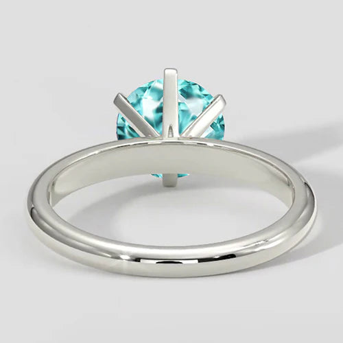 Anello di fidanzamento con tormalina Paraiba rotonda