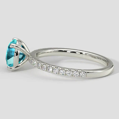 Anello di fidanzamento con vera tormalina Paraiba