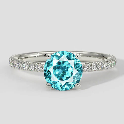 Anello di fidanzamento con vera tormalina Paraiba