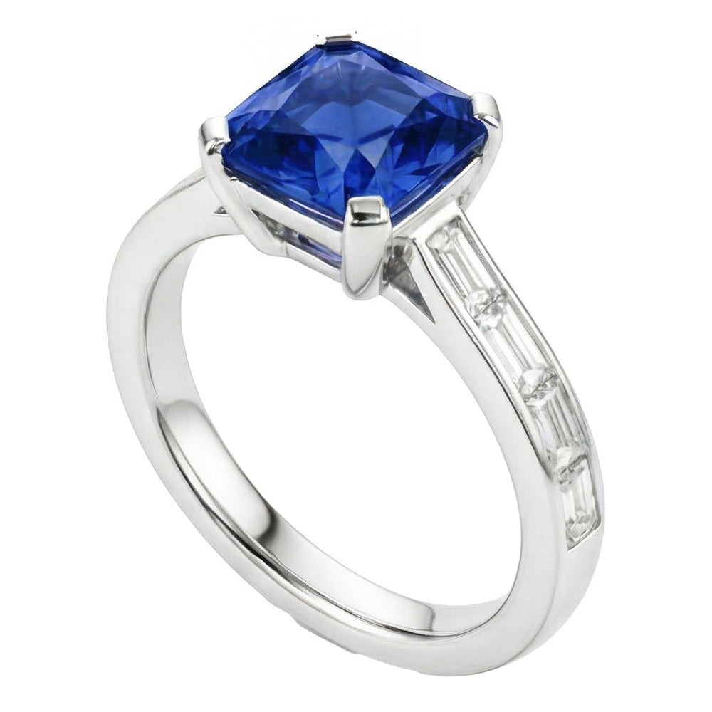 vero baguette diamante 2carati anello angolo laterale