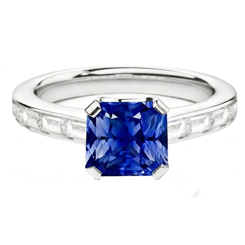 vero baguette diamante 2carati anello vista dall'alto