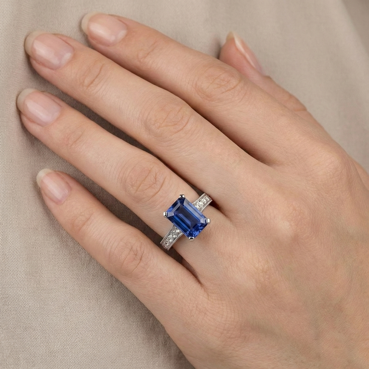 vero princess diamante 3.50carati anello con accenti diamanti