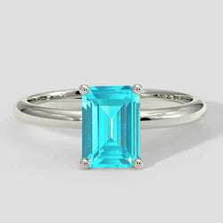 Anello di fidanzamento solitario Paraiba da 1 carato