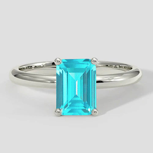 Anello di fidanzamento solitario Paraiba da 1 carato