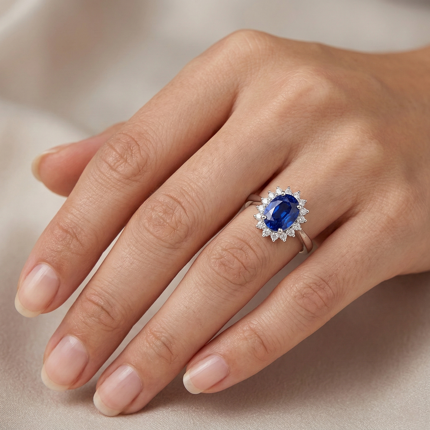 vero round diamante 2carati anello con accenti diamanti