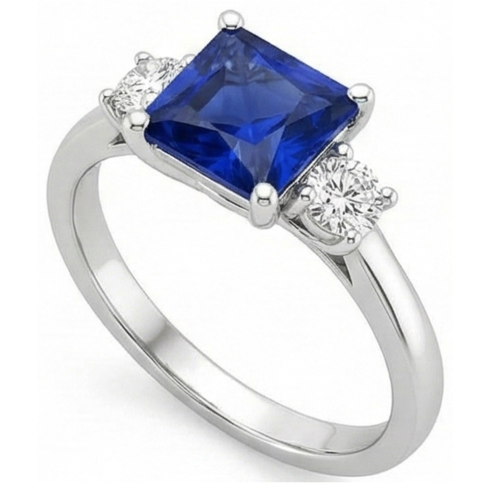 vero princess diamante 5.50carati anello vista dall'alto