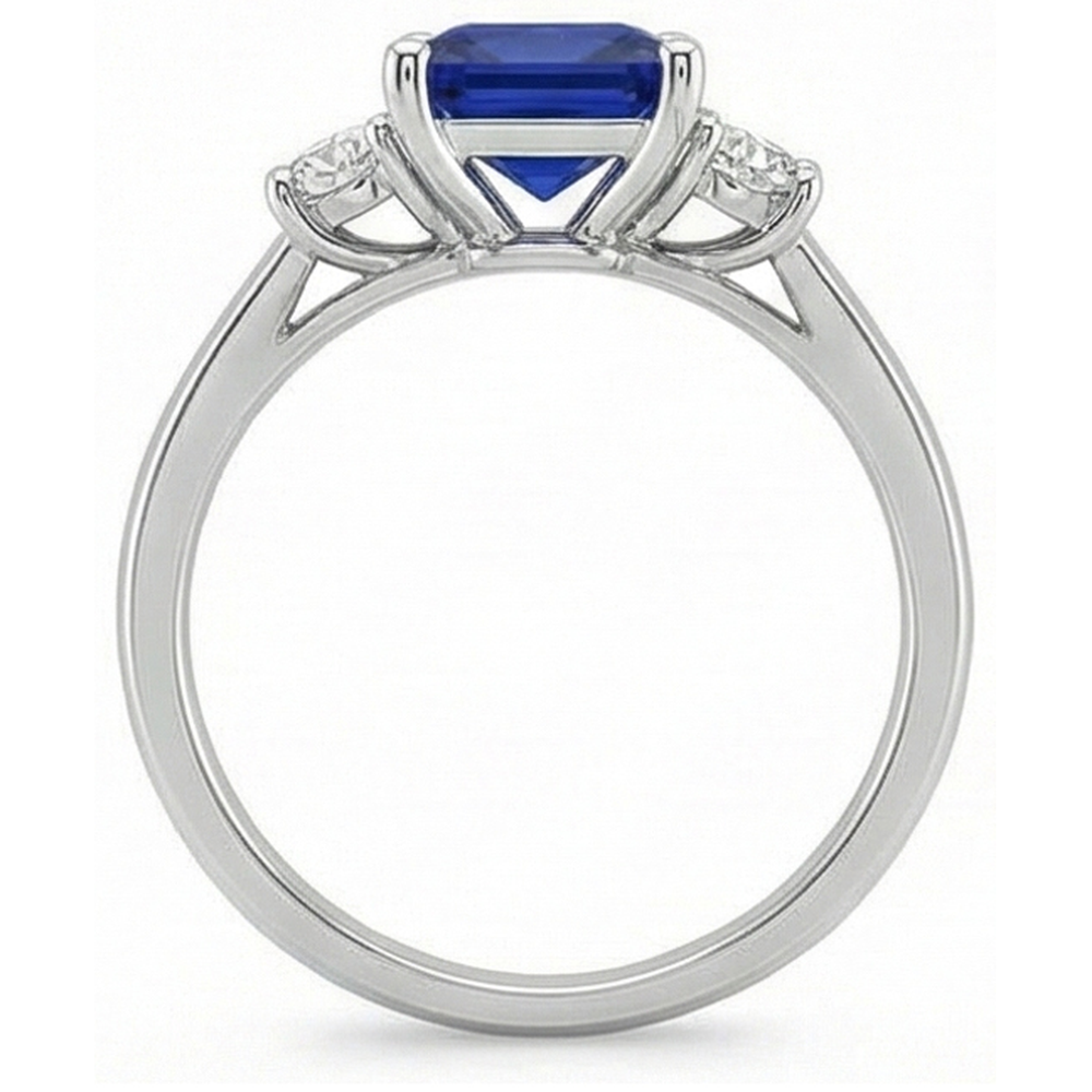vero princess diamante 5.50carati anello su bianco