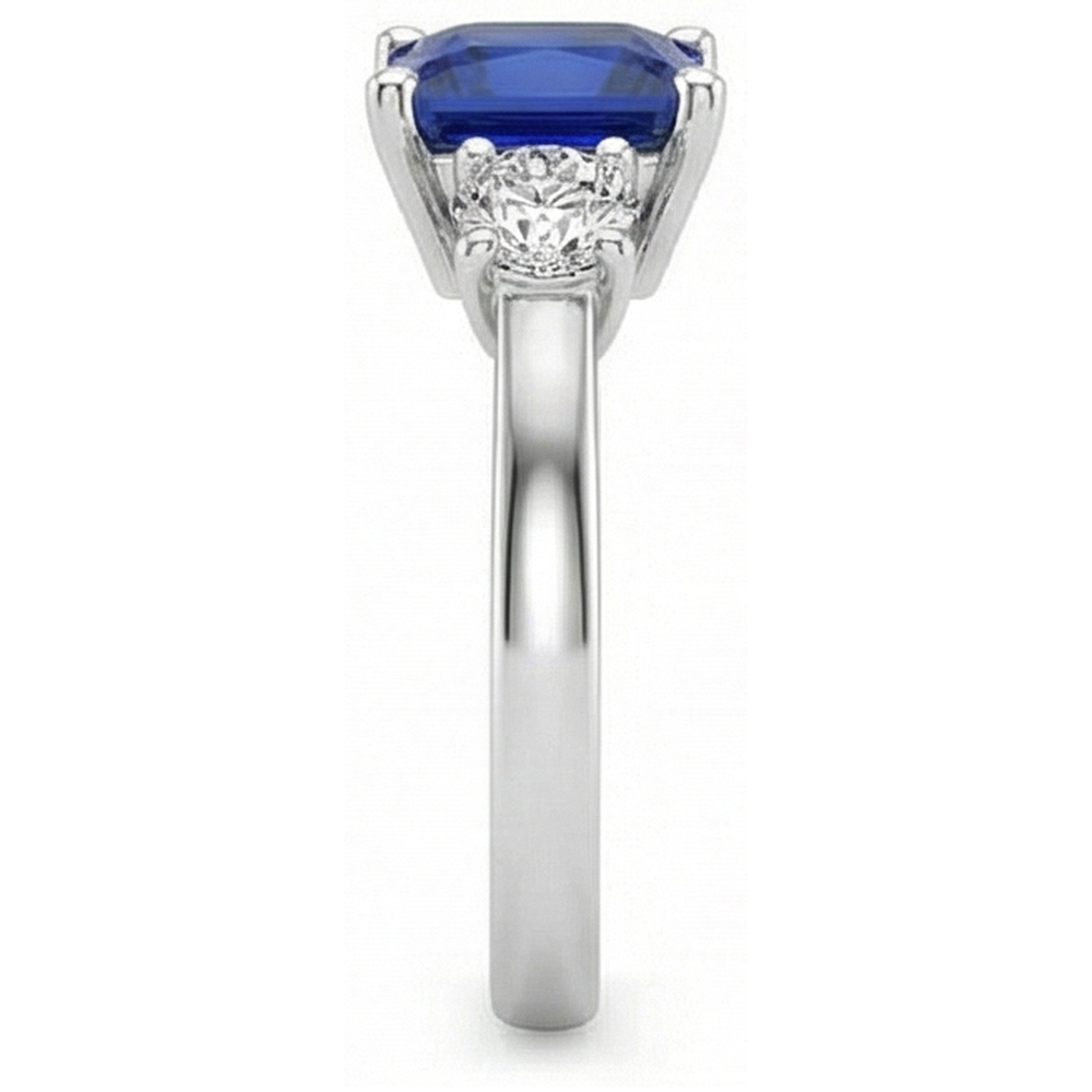 vero princess diamante 5.50carati anello vista di profilo