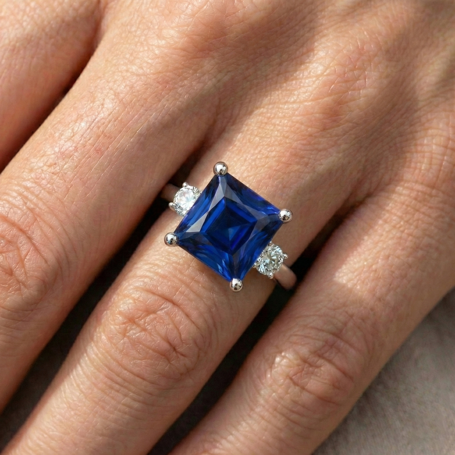 vero princess diamante 5.50carati anello con accenti diamanti