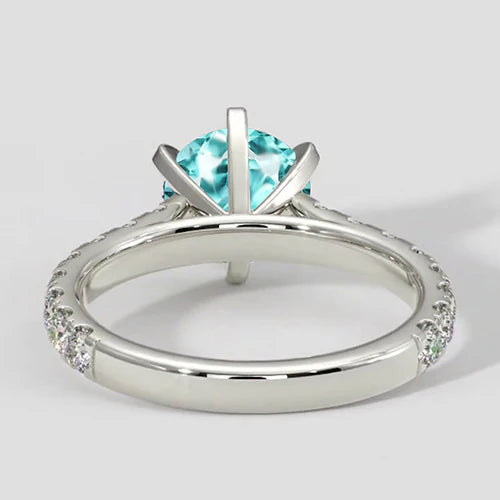 Anello in oro bianco con pavé di Paraiba