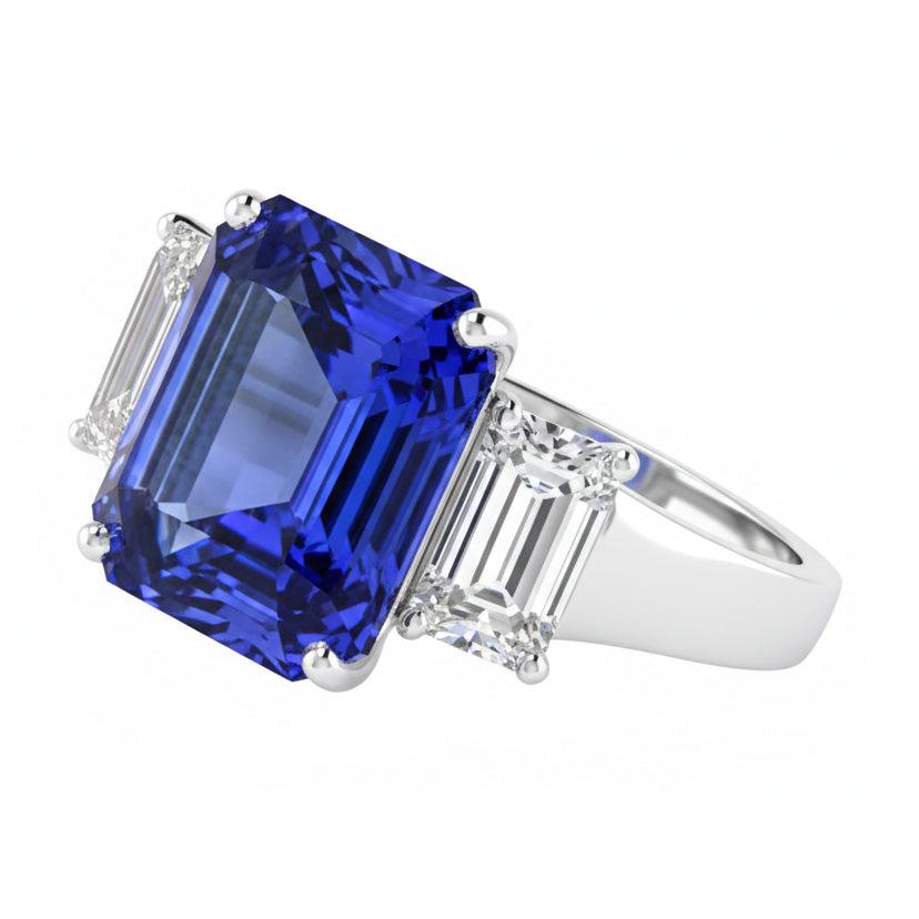 vero emerald diamante 5carati anello vista di profilo