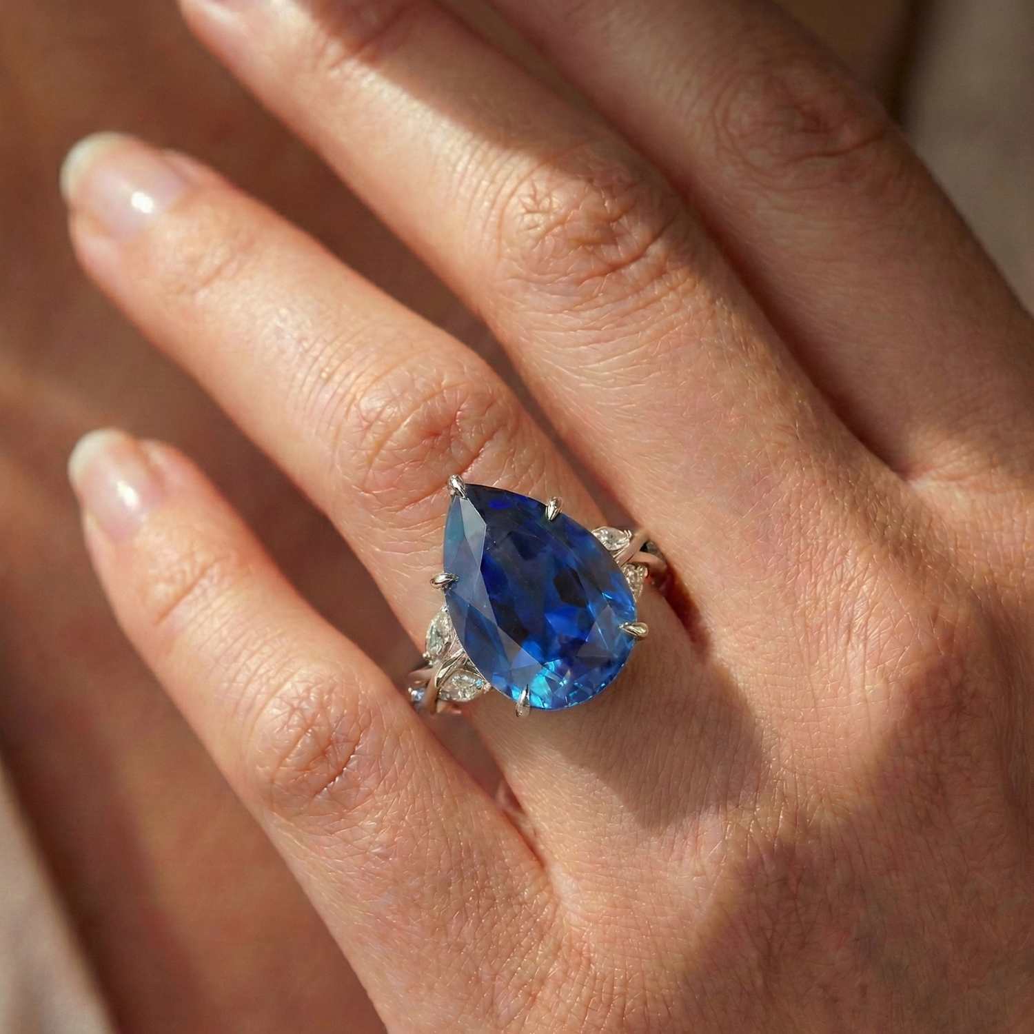 vero marquise diamante 7.25carati anello con accenti diamanti