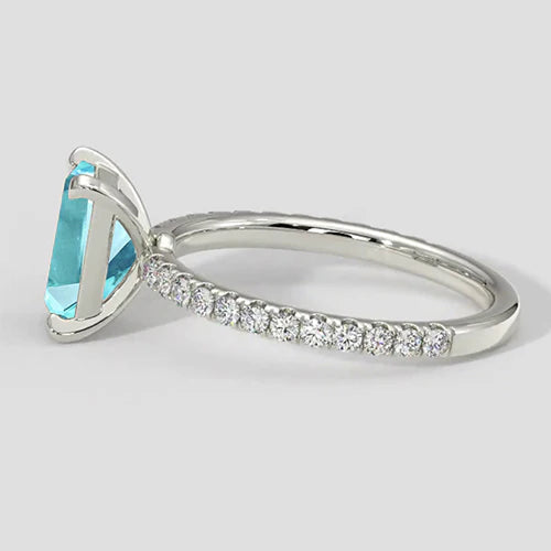 Anello in stile smeraldo con tormalina Paraiba da 1,50 ct