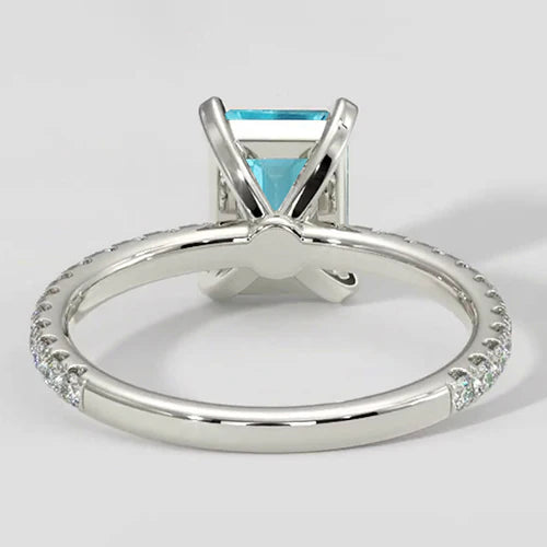 Anello in stile smeraldo con tormalina Paraiba da 1,50 ct