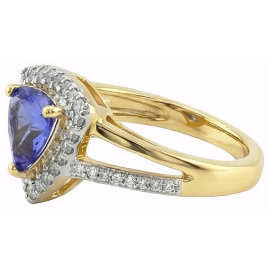 Anello scintillante con zaffiro blu dello Sri Lanka e diamanti da 1,50 ct