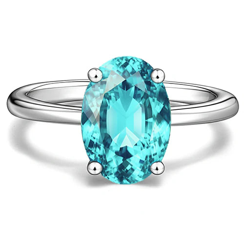 Anello solitario Paraiba da 3 ct senza tempo