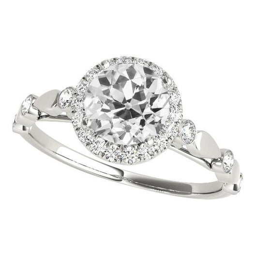 Anniversario Anello Halo Il Giro Vecchio Minatore Naturale Diamanti Gioielli 4.25 Carati