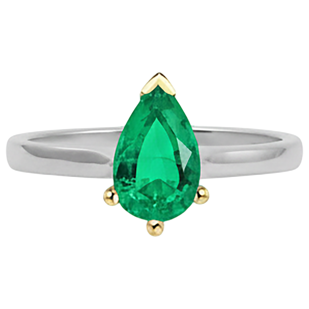 Smeraldo Fine Anello Pietra Colorata – vista laterale