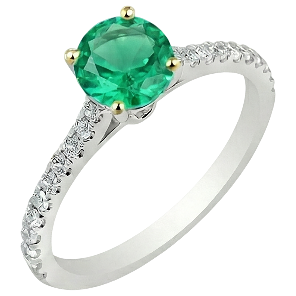 Premium Smeraldo Fine Anello con Pietra Preziosa 2 carati – vista angolare