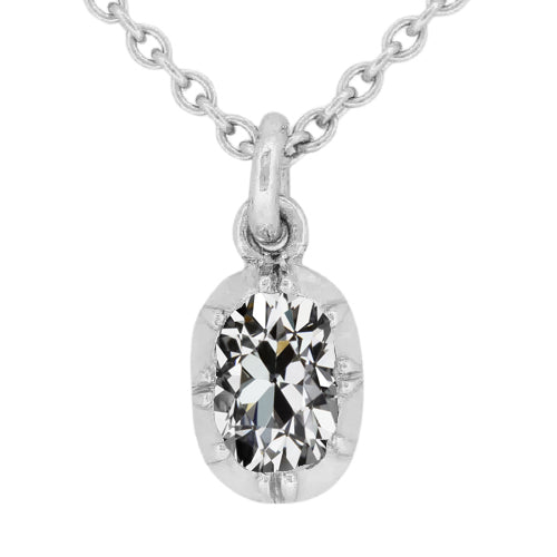 Diamante Fine Pendente 2 carati Oro 14 Carati Bianco – vista principale