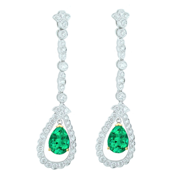 Smeraldo Gemstone Earring – Antico 1 carati Oro 14 Carati