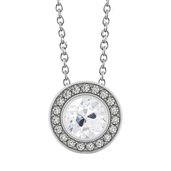 Antico Pendente – Brillante 3,50 carati Oro Bianco 14K