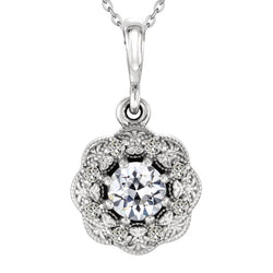 Diamante Antico Halo 2,50 carati in Oro Bianco 14K